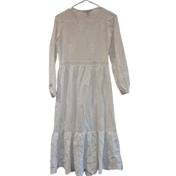 Forever 21 Women's White Cotton Embroidered Open Front Dress Cardigan Robe NEW s - Picture 9 of 10